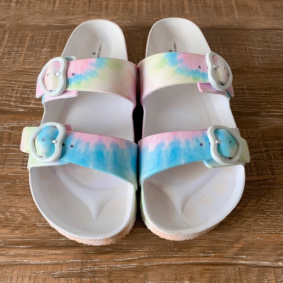 Stoney Clover Lane x Target rainbow tie dye slide sandals - Picture 2 of 8